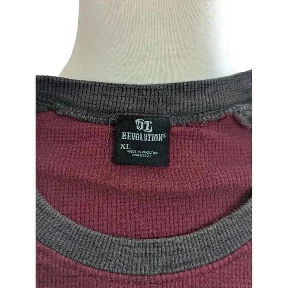 Revolution Mens Red & Gray Thermal Long Sleeve Shirt Size XL - Picture 5 of 6